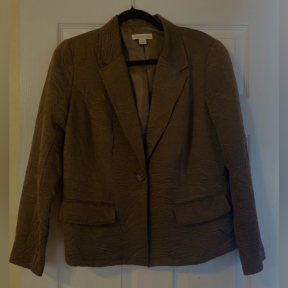 Coldwater Creek Brown Textured Blazer Jacket - Picture 1 of 9